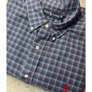 Ralph Lauren Blue Red Checked Classic Fit Button Down XXL‎